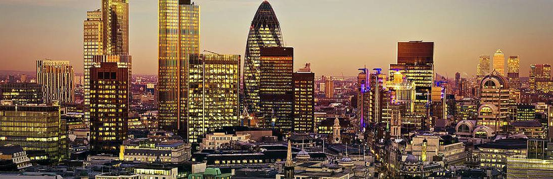 Search Warrant Lawyers Showing London Financial District Skyline Image